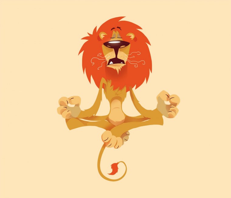 Смешной Лев нарисованный