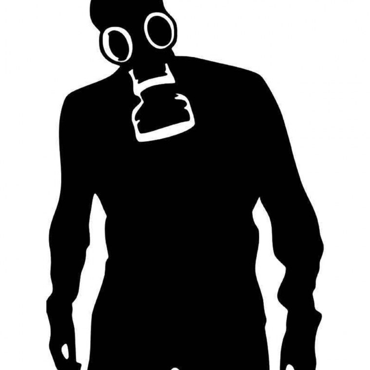 Человек в противогазе