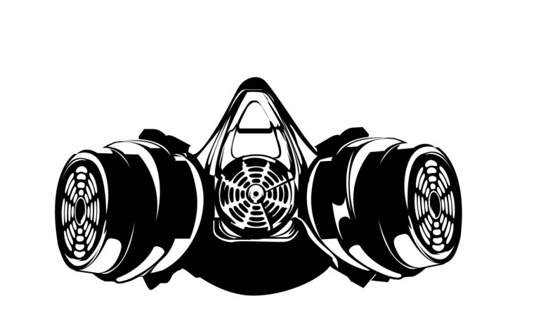 Противогаз черно белый