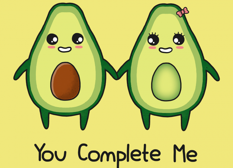 Зелёные обои с авокадо