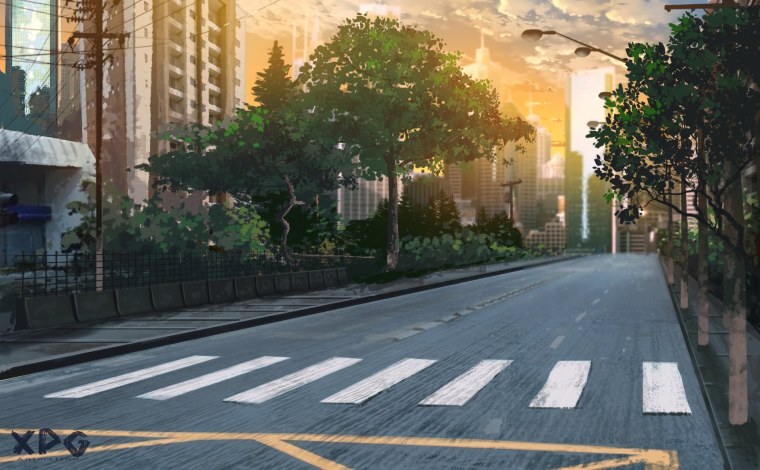 Фон улица нарисованная