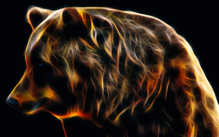 Медведь на черном фоне