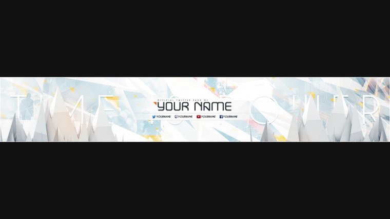 Шапка канала ютуб белая