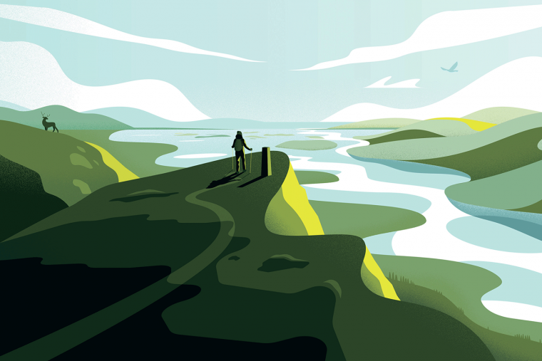 Пейзаж в векторной графике