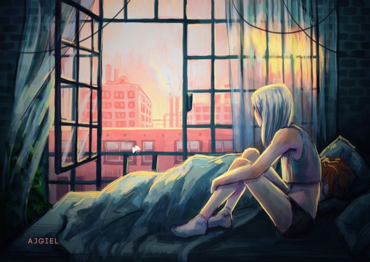 Одинокая девочка аниме