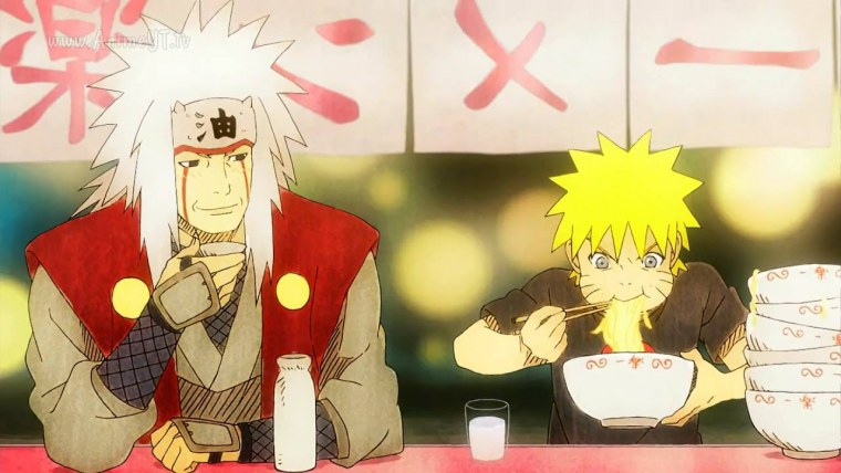 Наруто и Джирайя на жабе