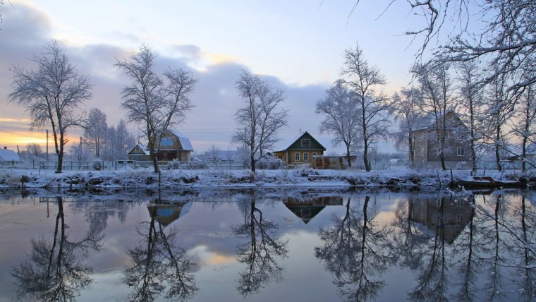 Деревня Свирица половодье