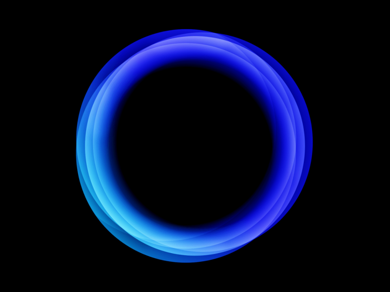 Синий неоновый круг