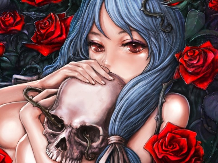 Череп на черном фоне