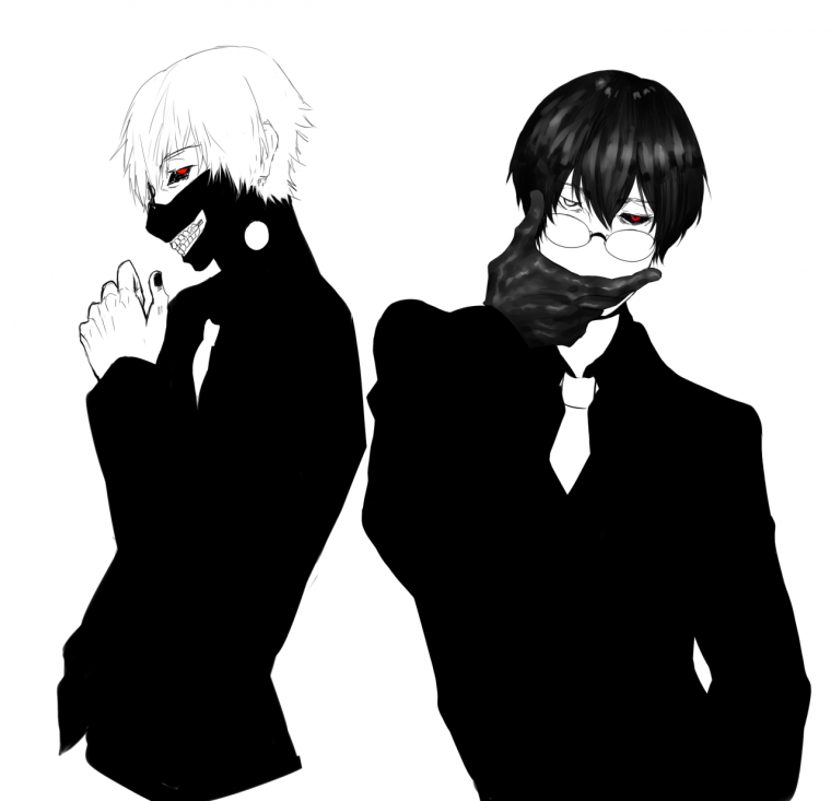 Канеки Кен на прозрачном фоне с кагуне