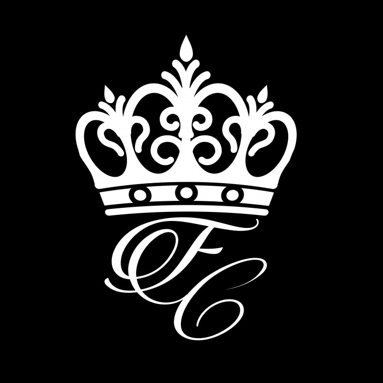 Белая корона на черном фоне