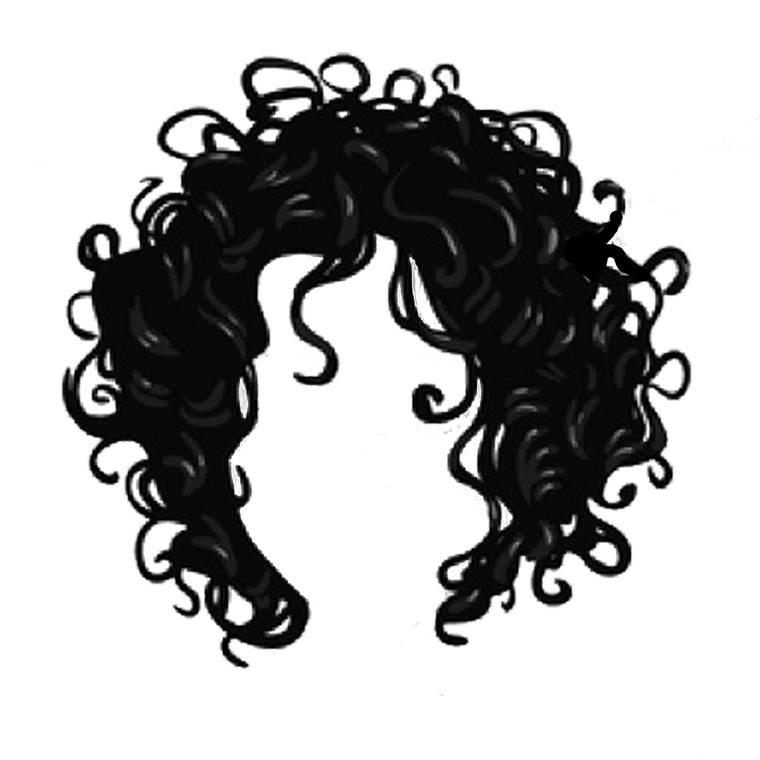 Темные Локоны на прозрачном фоне