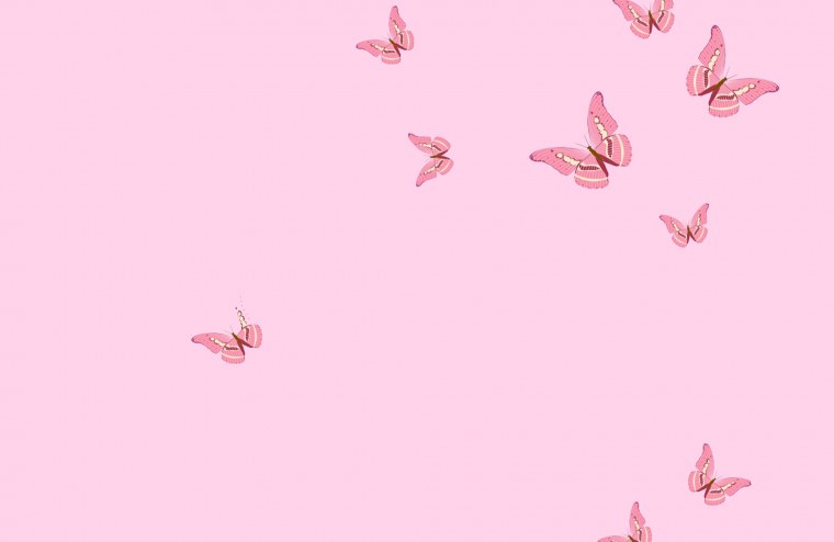 Розовый фон с бабочками
