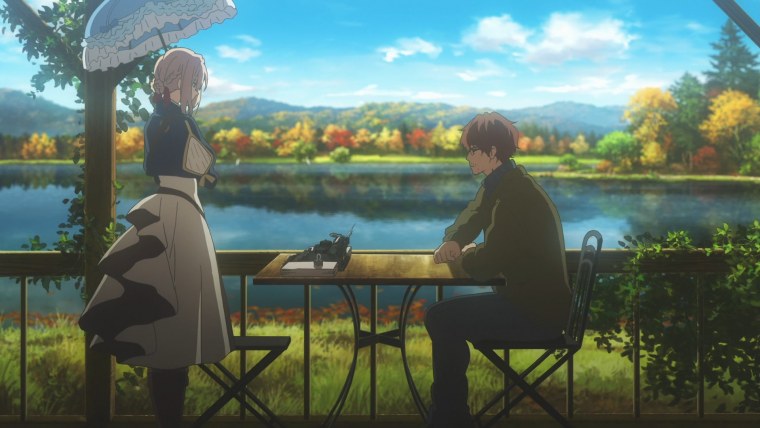 Вайолет Эвергарден на озере