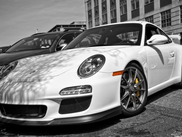 Porsche 911 черно белое