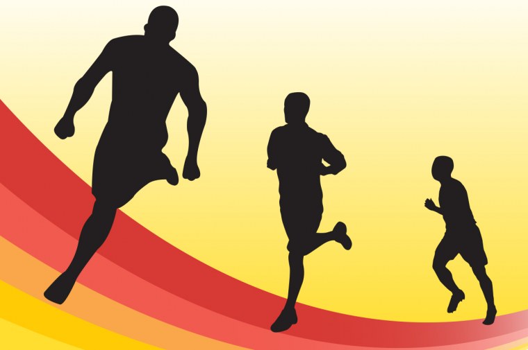 Спортивные соревнования на белом фоне