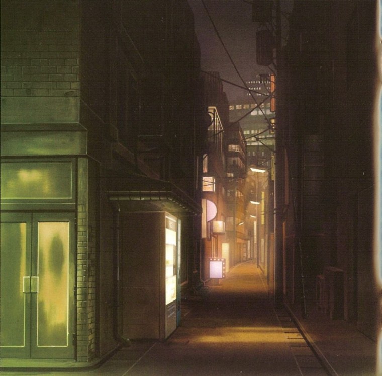 Аниме фон тёмный переулок ночью