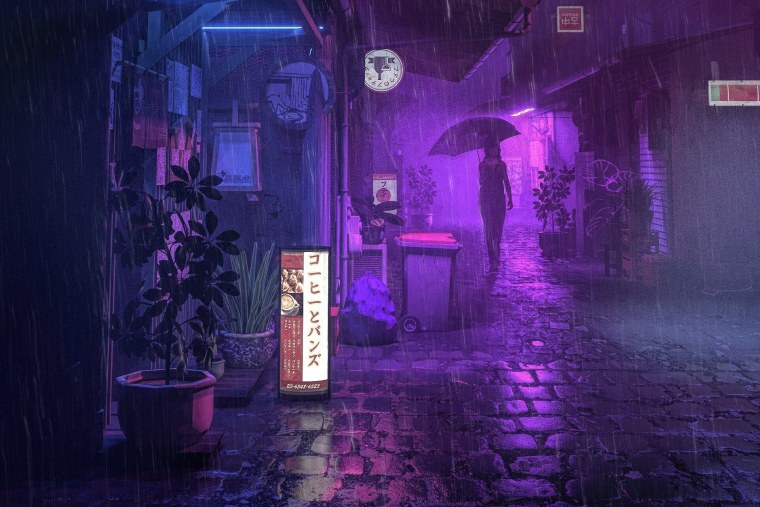 Дождливый переулок аниме