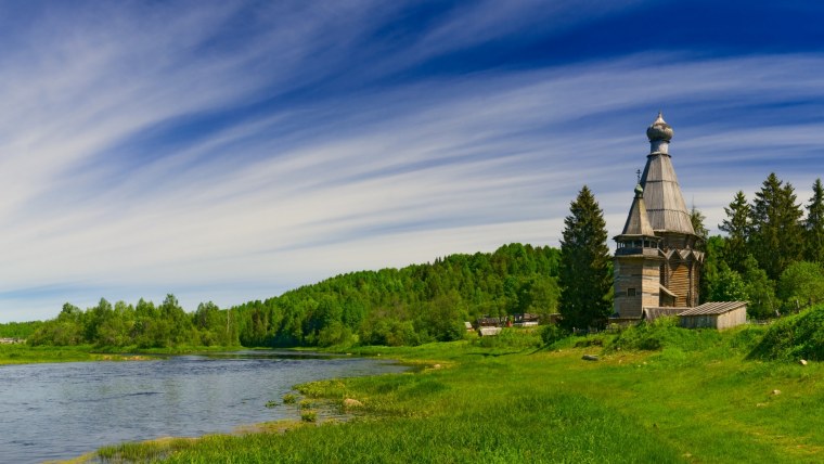 Озеро Светлояр деревянная Церковь