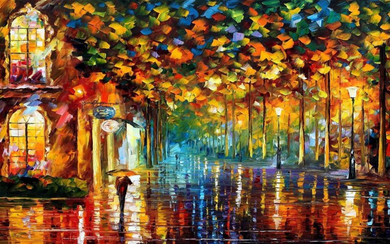 Леонид Афремов осенняя улица