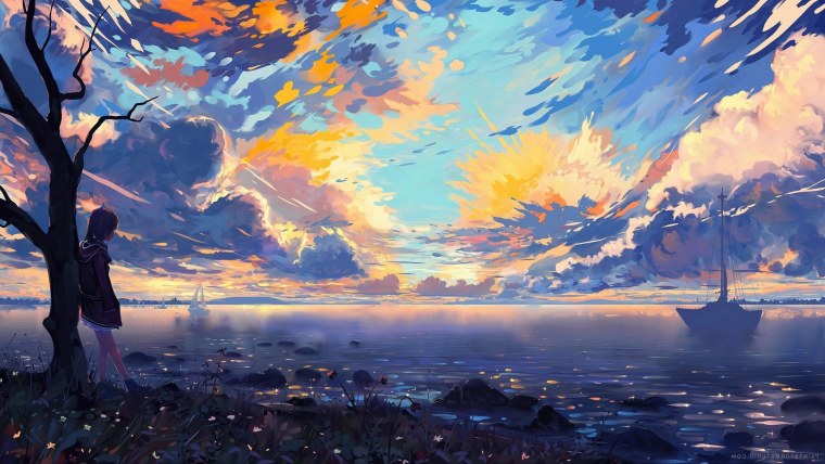 Красивые аниме пейзажи