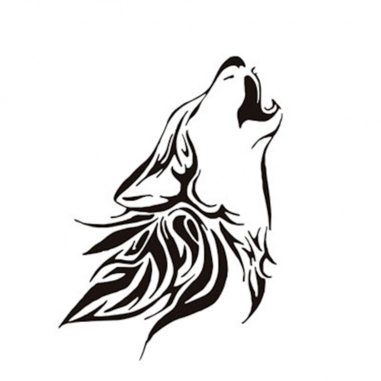 Трафаретный рисунок волка