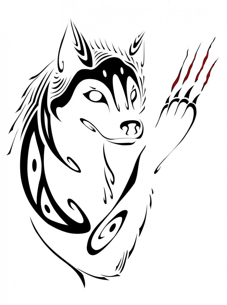 Эскизы тату волка на плече