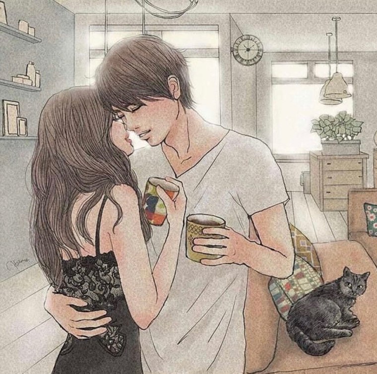 Влюбленная пара арт