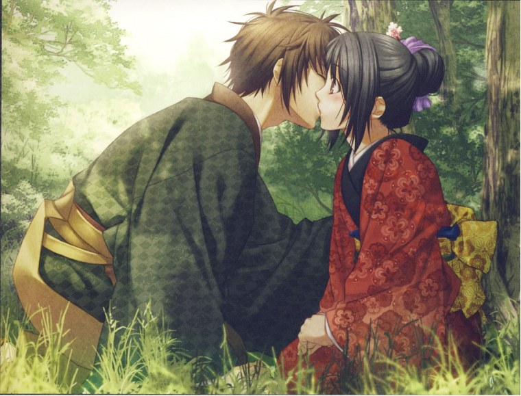 Аниме Синсэнгуми демоны Сакуры поцелуй