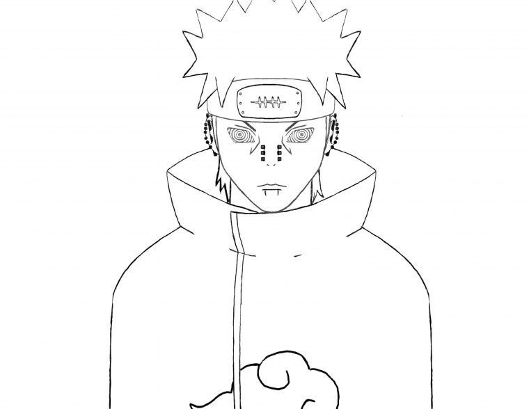Наруто в режиме отшельника карандашом