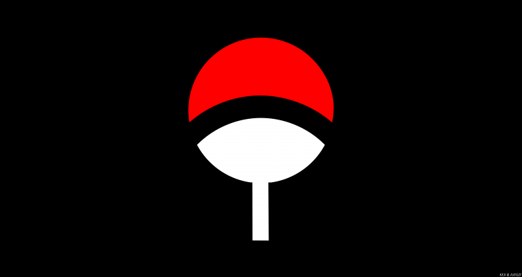 Клан Учиха на черном фоне