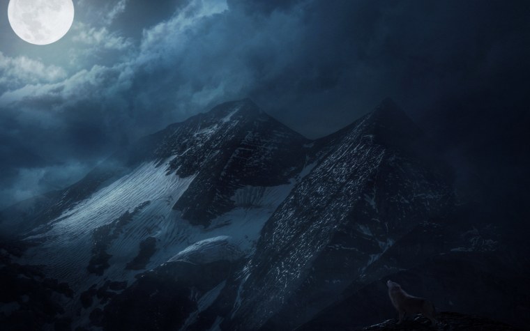 Ночь Луна горы