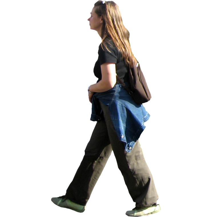 Идущий человек на прозрачном фоне