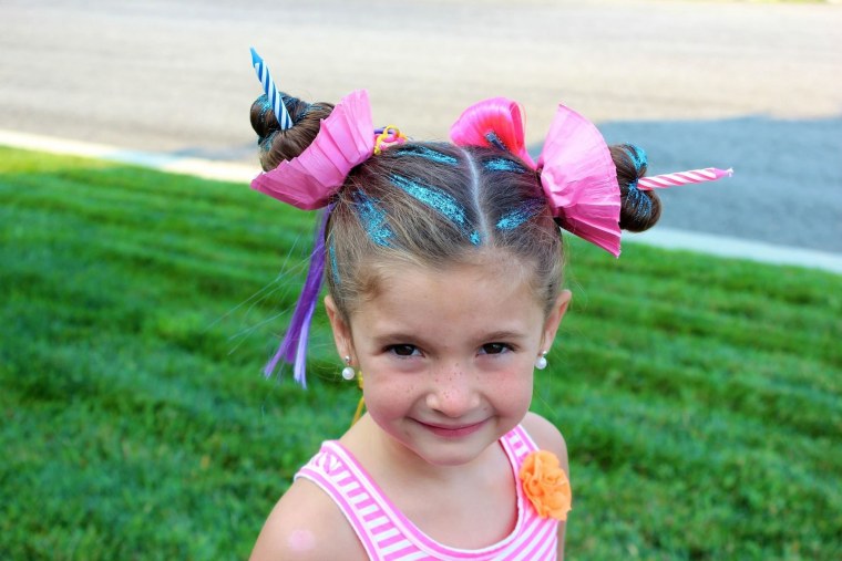 Необычная прическа для девочки на конкурс