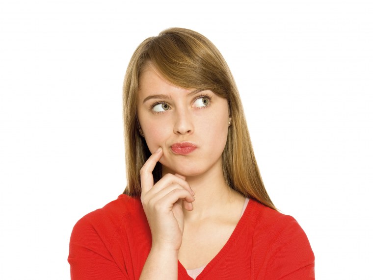 Девушка думает