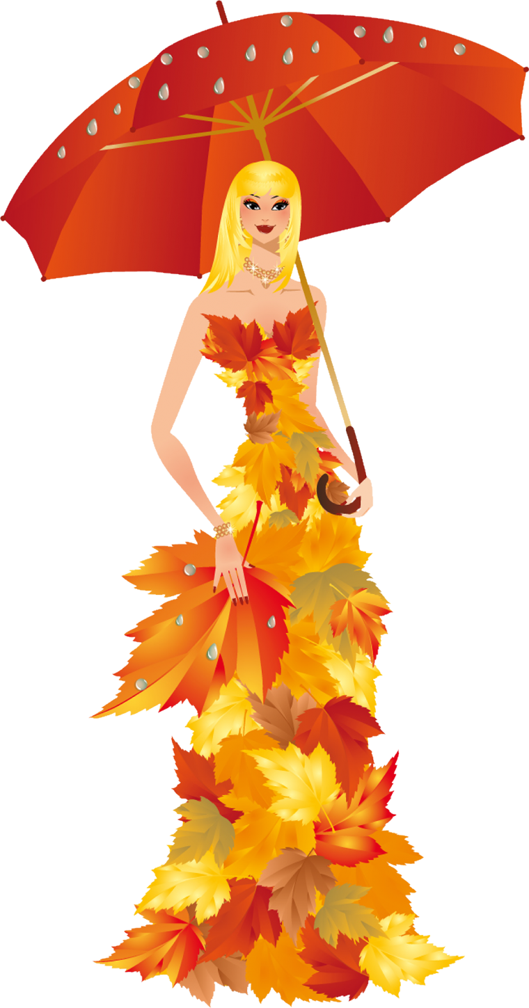 Девушка осень из листьев