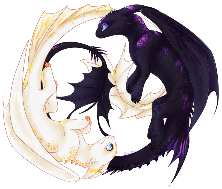 Чёрная фурия дракон и белая фурия