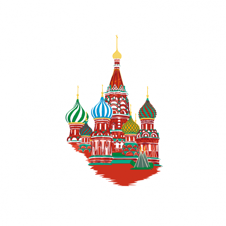 Храм Василия Блаженного Москва на белом фоне