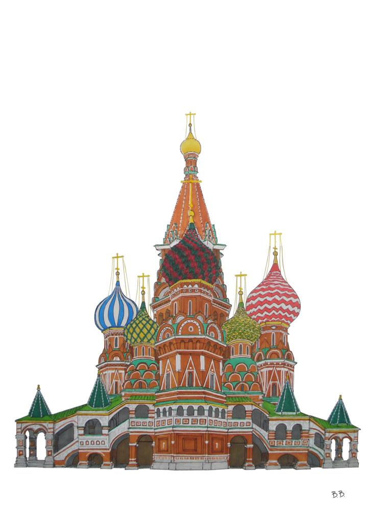 Храм Василия Блаженного на фоне Кремля