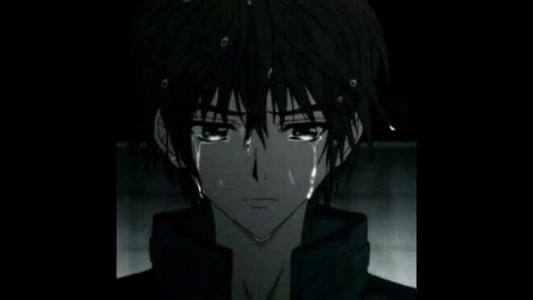 Пацан из аниме плачет