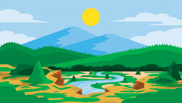 Долина горы вектор