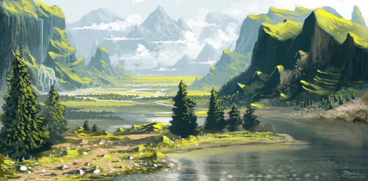 Горная река концепт арт