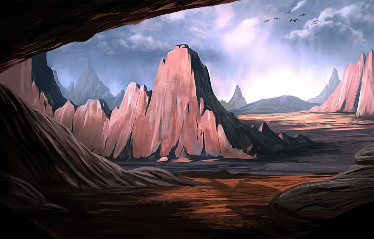 Рисовать скалы горы