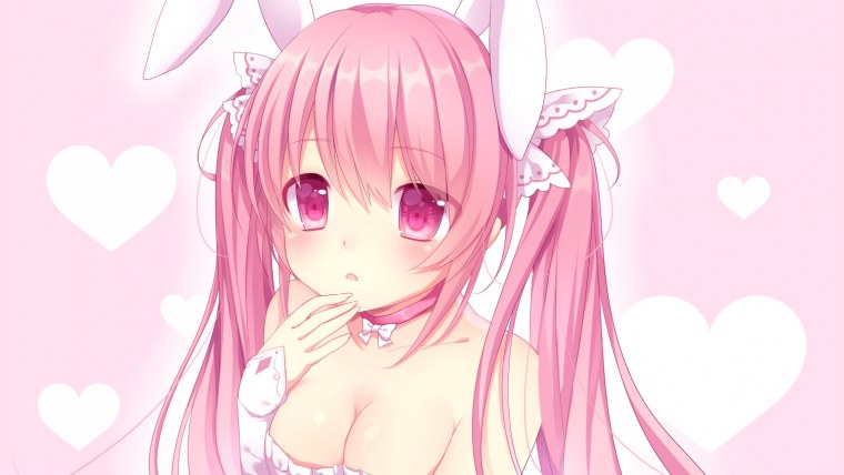 Розовая аниме тян