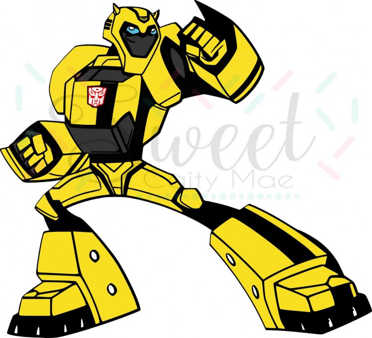 Трансформер Бамблби на белом фоне