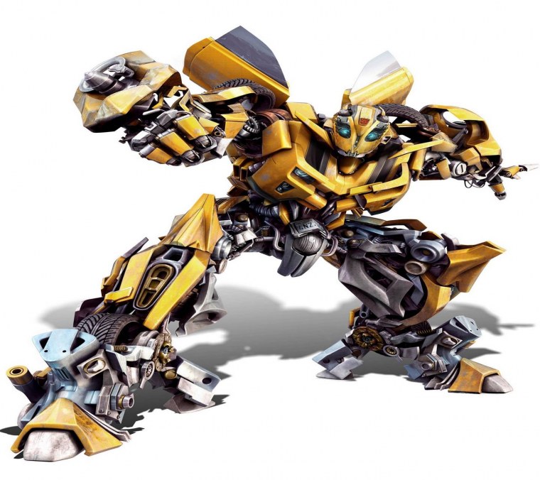 Бамблби в полный рост на белом фоне