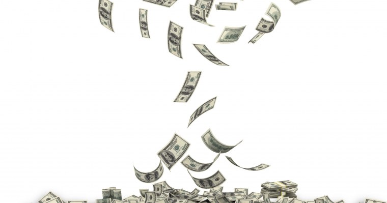 Доллар на белом фоне