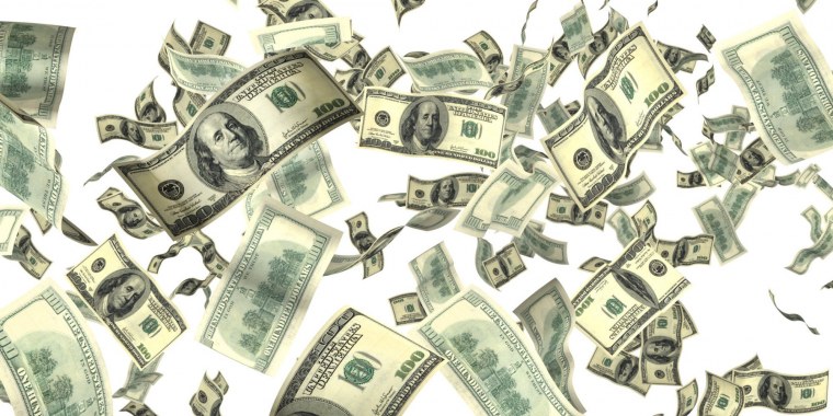 Пачка долларов без фона