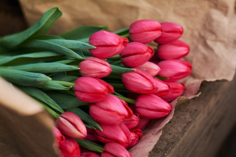 С 8 марта тюльпаны