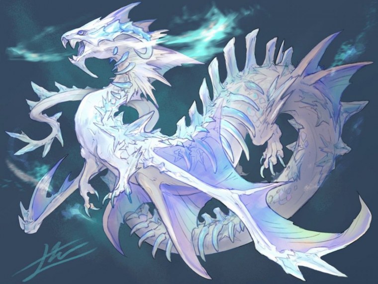 Белая виверна арт